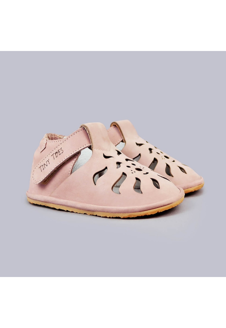 Sandale Barefoot din piele naturala - Varya - Roz - Roz pal