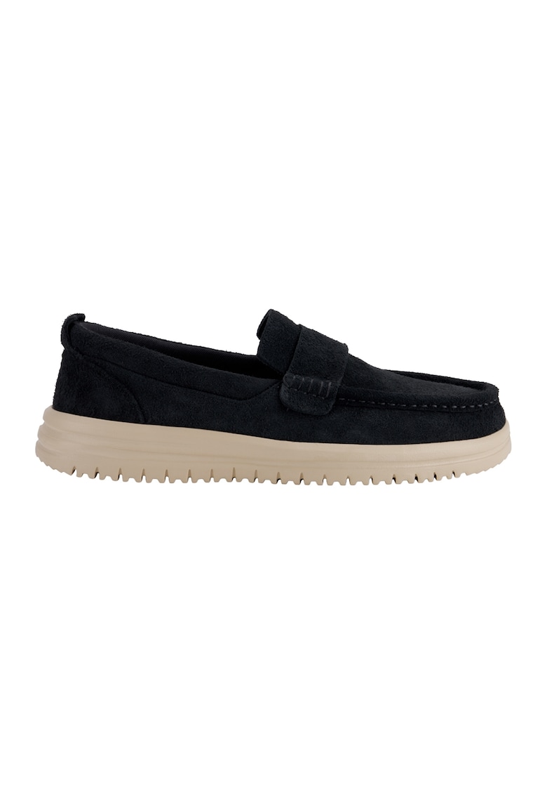 Mocasini de piele intoarsa - Negru