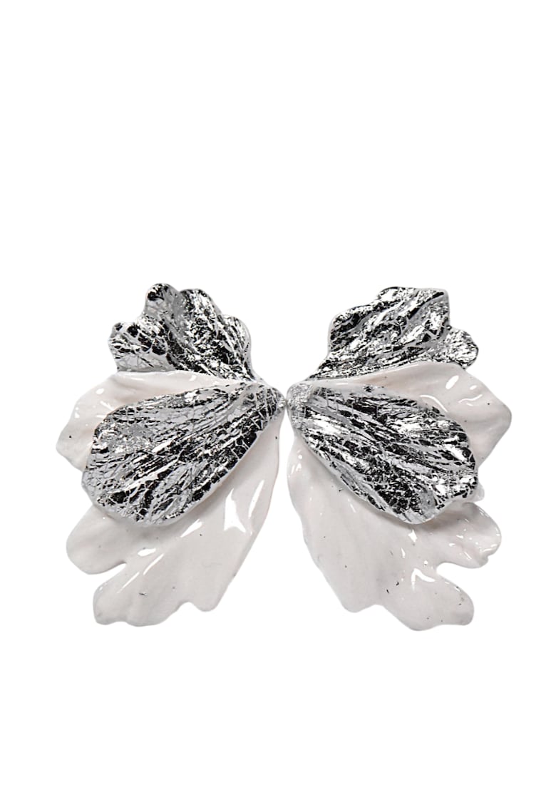 Cercei Marilu - Alb/Argintiu