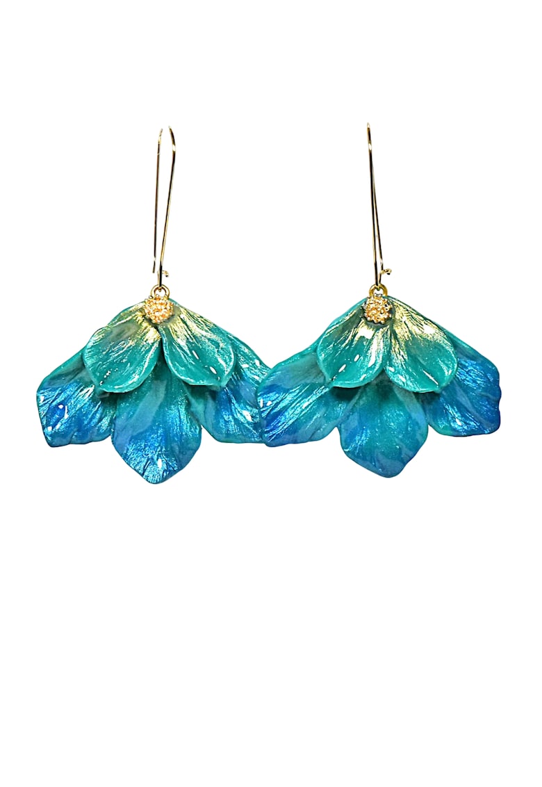 Cercei Leila - Verde/Auriu/Turcoaz/Albastru