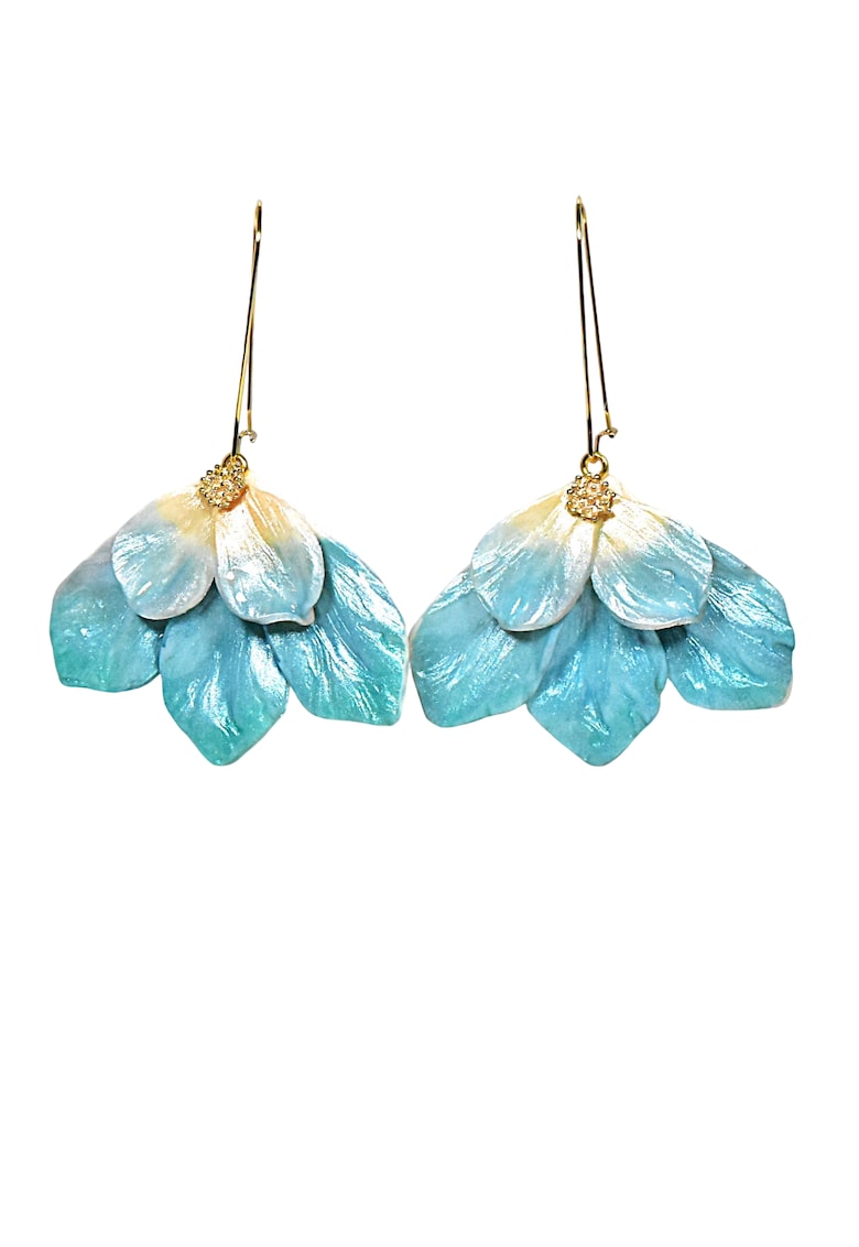 Cercei Leila - Auriu/Albastru deschis/Albastru/Crem