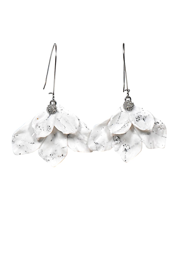 Cercei Leila - Alb/Argintiu