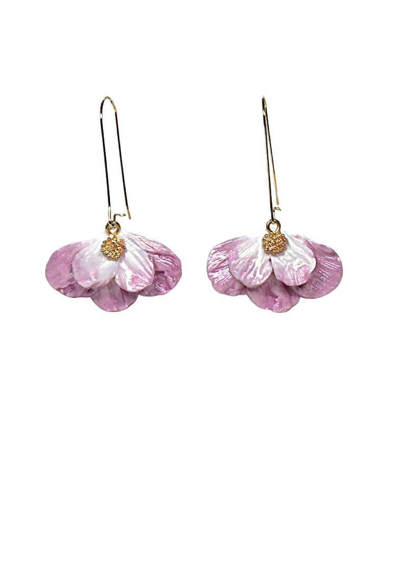 Cercei Milena - Alb/Auriu/Lila