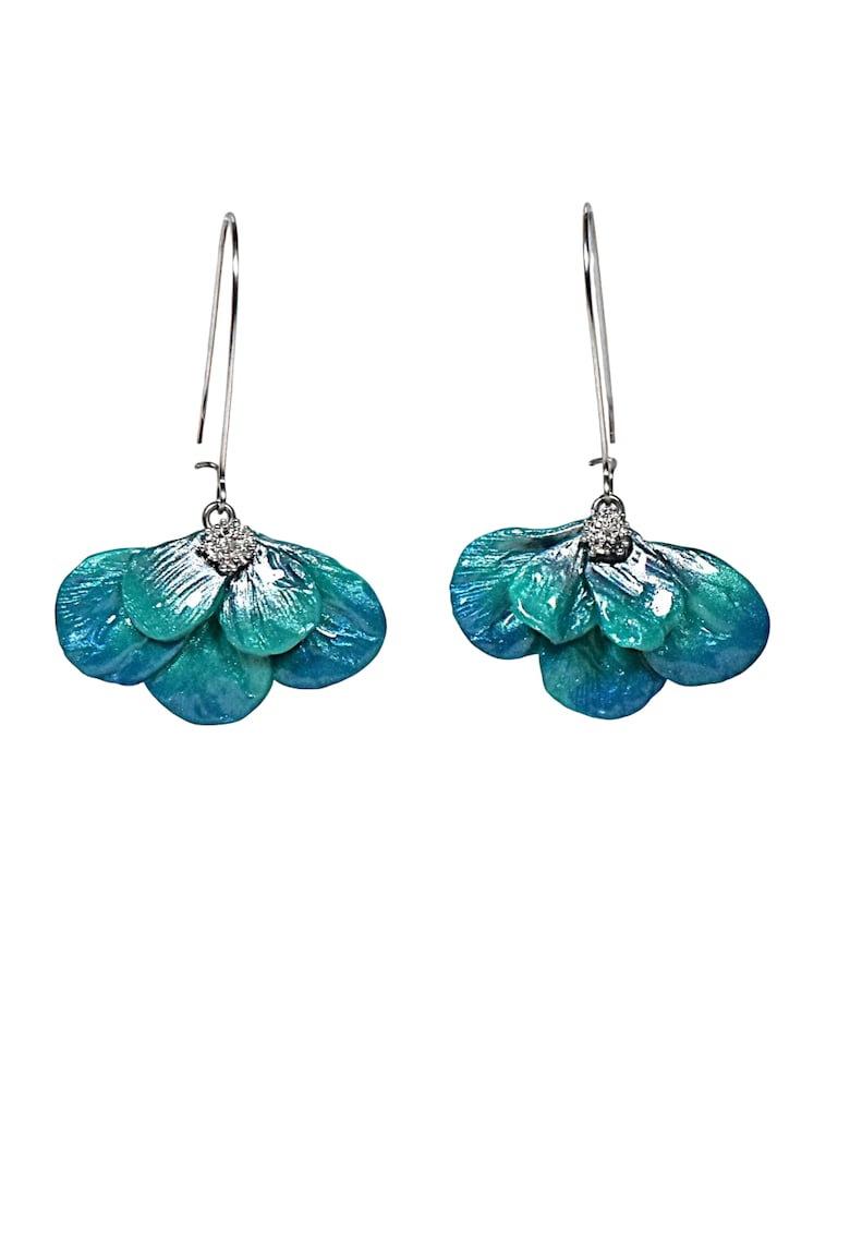 Cercei Milena - Verde/Turcoaz/Argintiu