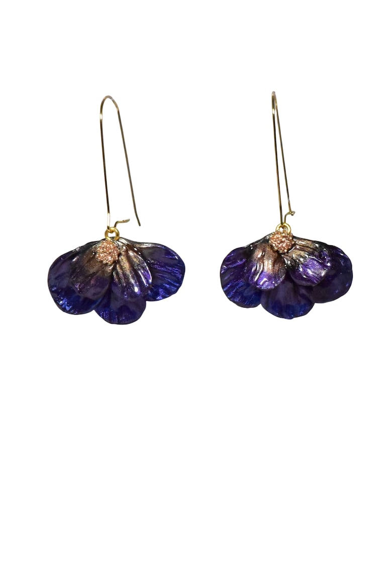 Cercei Milena - Auriu/Violet/Albastru