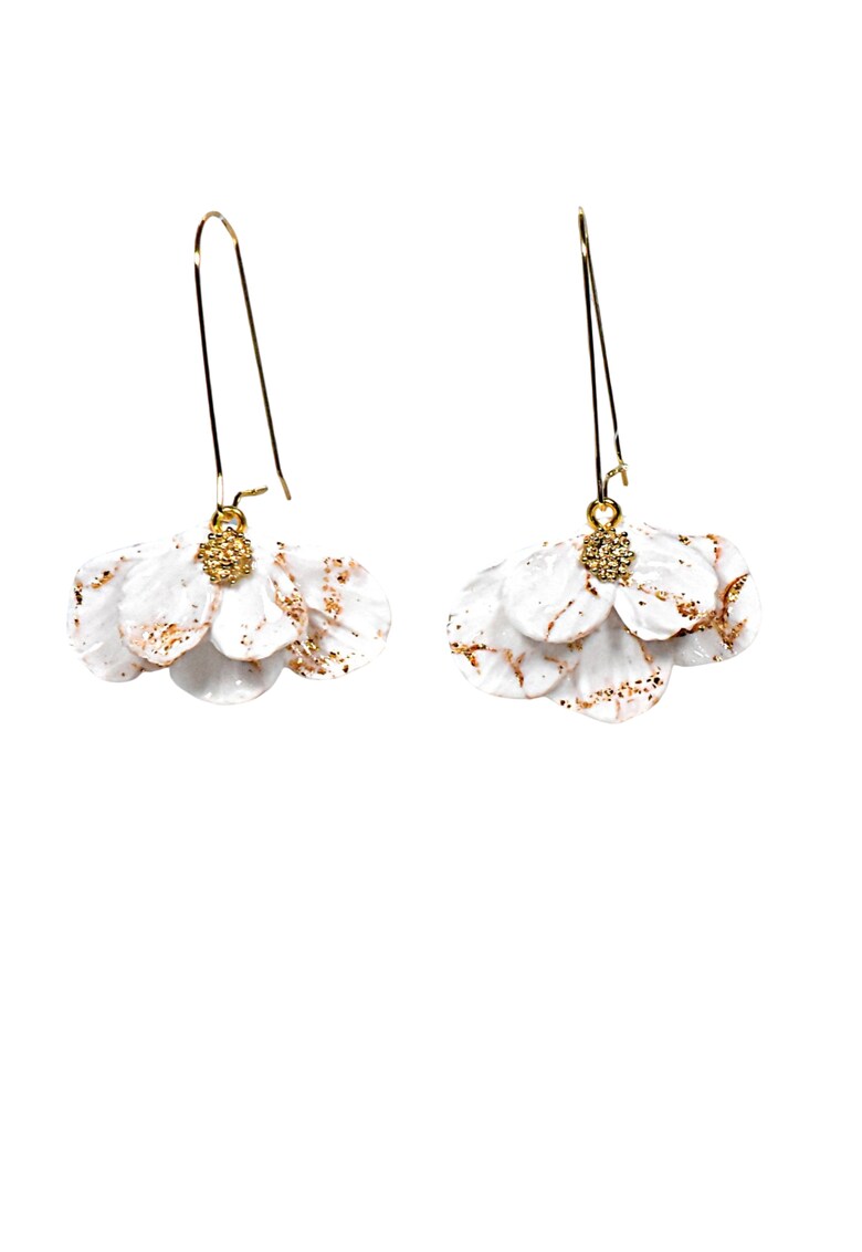 Cercei Milena - Alb/Auriu