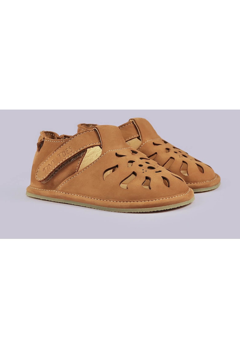 Sandale Barefoot din piele naturala - Chandu - Maro - Maro