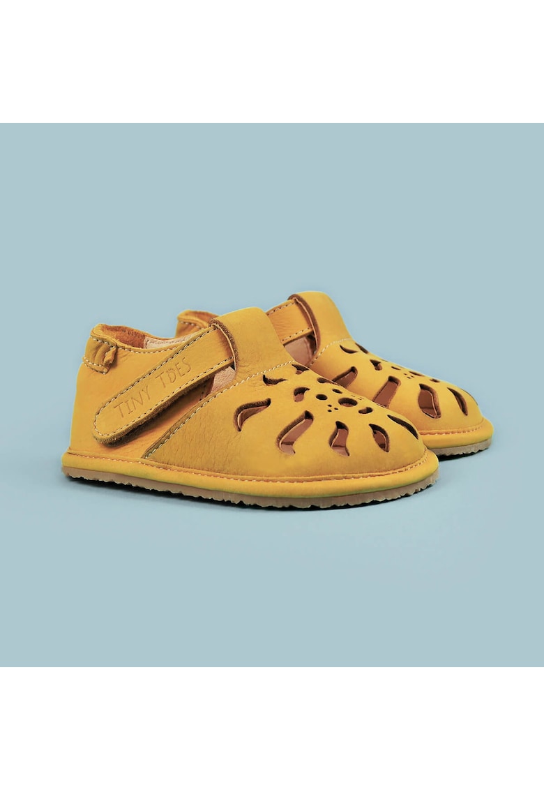 Sandale Barefoot din piele naturala - Nahal - Galben - Galben
