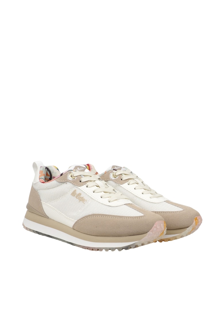 Adidasi textil - talpa cauciuc - alb/bej