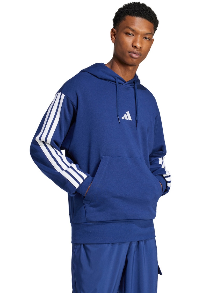 Hanorac barbatesc - bleumarin - bumbac si poliester - Essentials 3-Stripes