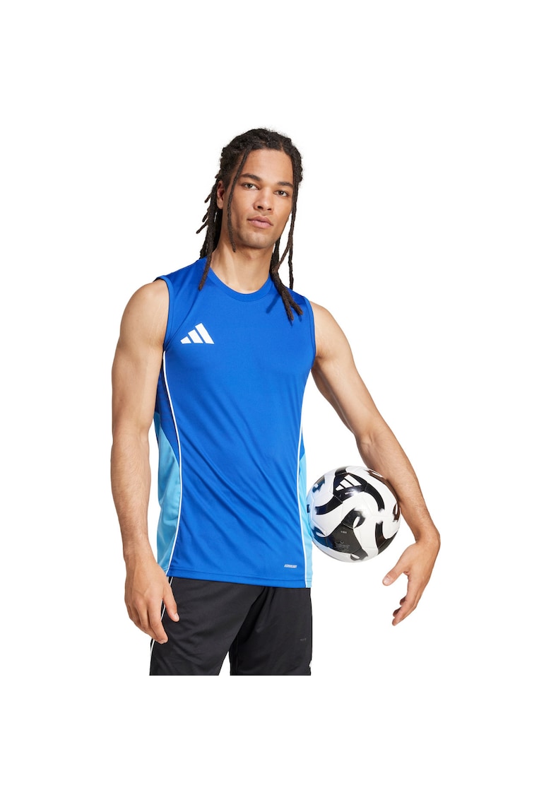 Maiou sport barbatesc Tiro 25 Competition - albastru - fara maneci - 100% poliester reciclat