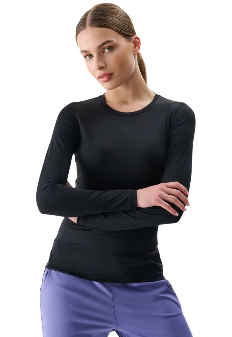 Bluza dama cu maneca lunga - negru intens - material elastic - uscare rapida - set 2020