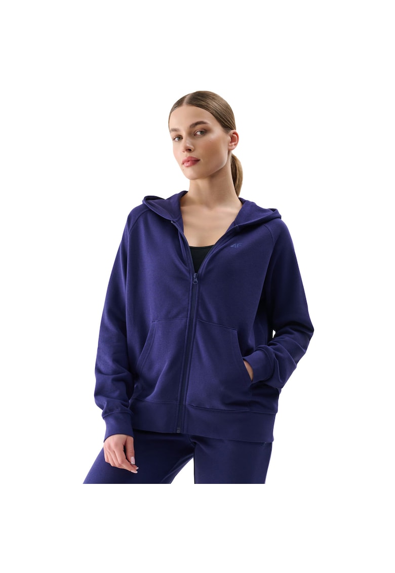 Hanorac sport dama model 4FWMM00TSWSF1763 - 2 caracteristici - culoare bleumarin - material confortabil