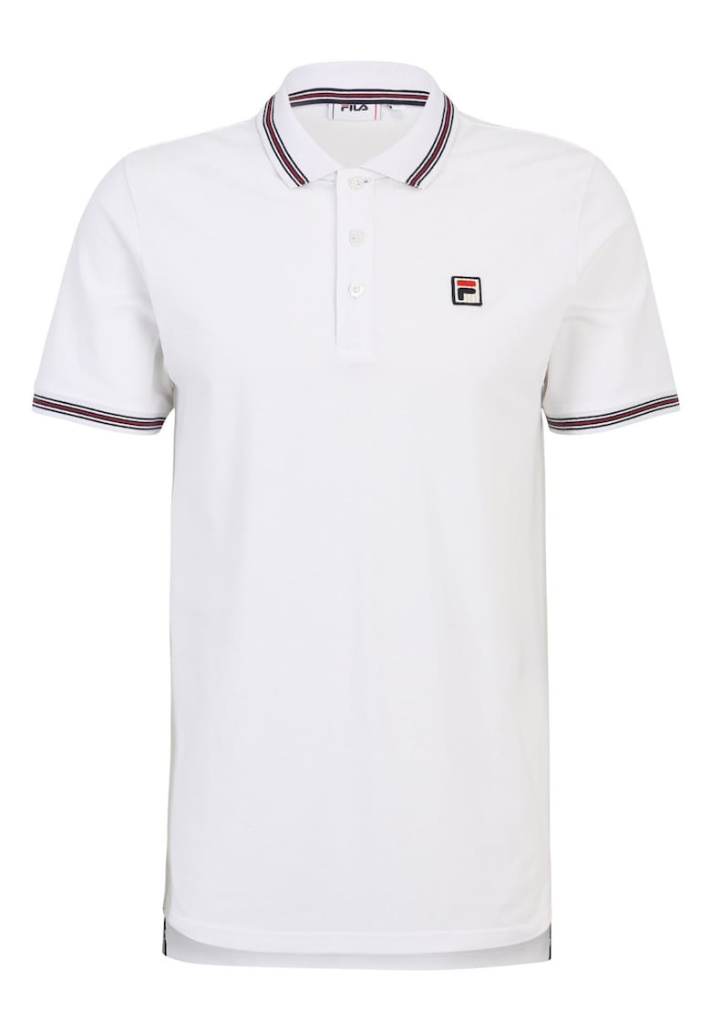 Tricou polo barbati Lubbeek alb - bumbac - croiala regulata - guler cu trei nasturi