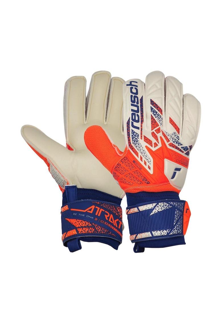 Manusi de portar Reusch Attrakt Solid alb-portocalii - marimea 9 -5 - set pentru incepatori