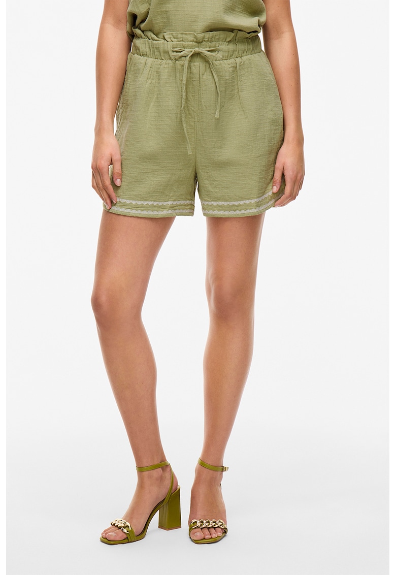 Pantaloni scurti de bumbac organic - cu talie inalta Pantaloni scurti de bumbac organic - cu talie inalta