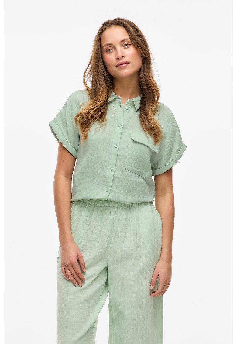 Camasa de bumbac organic cu buzunar pe piept