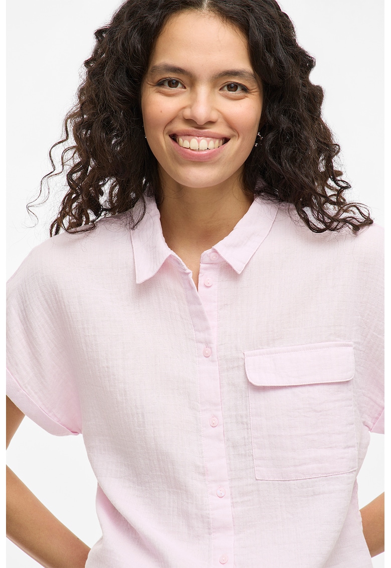 Camasa de bumbac organic cu buzunar pe piept