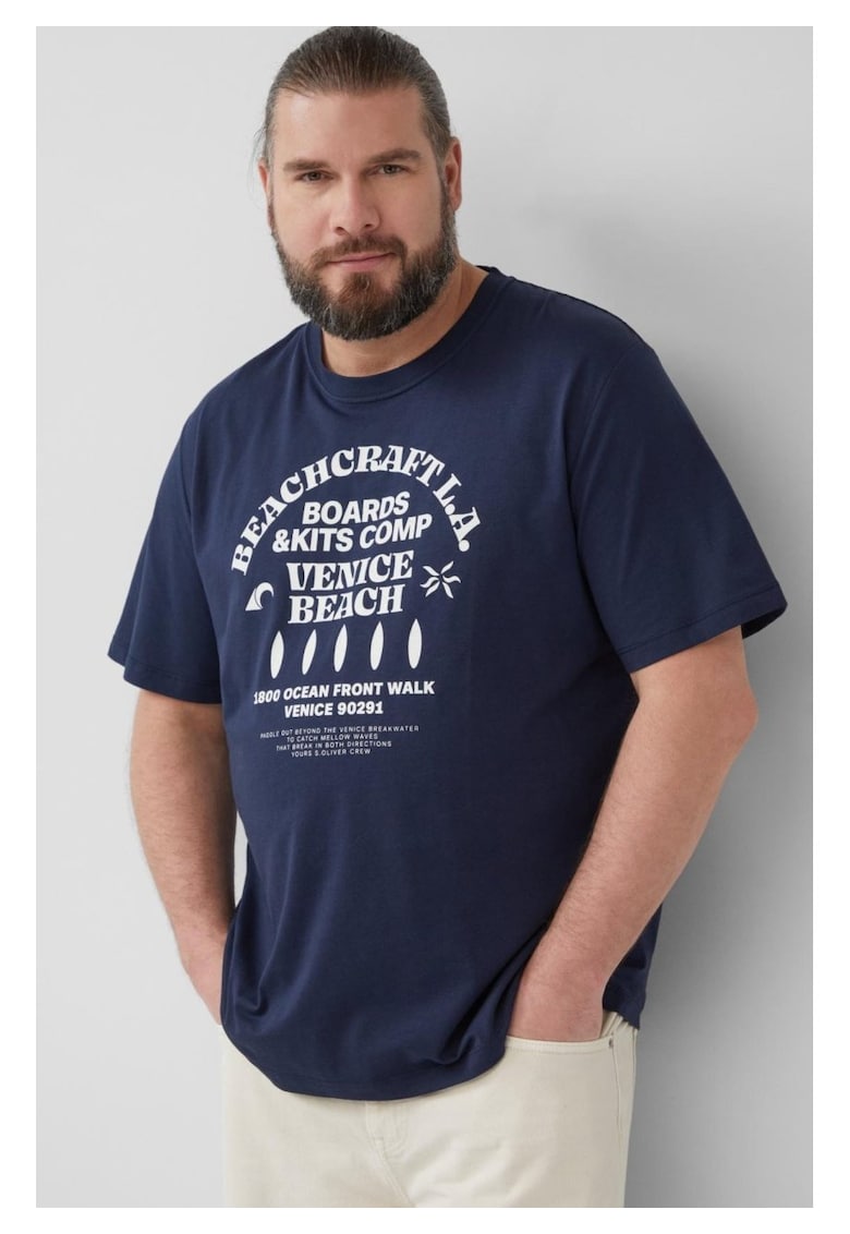 Big Sizes Tricou barbati big sizes din bumbac cu imprimeu text Big Sizes Tricou barbati big sizes din bumbac cu imprimeu text