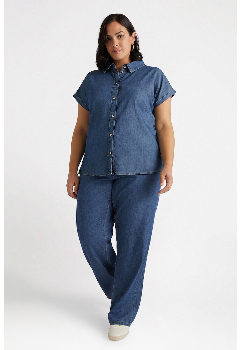 Camasa de denim cu maneci scurte