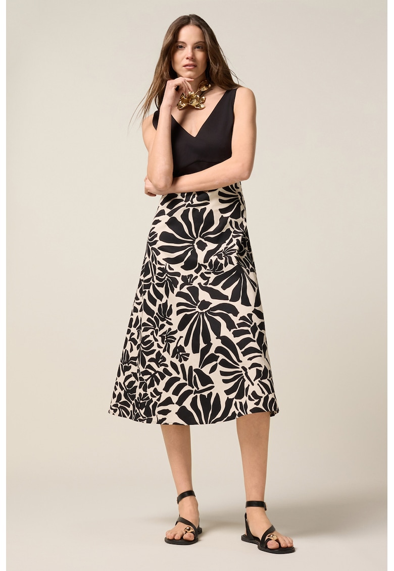 Rochie cu model floral si decolteu in V