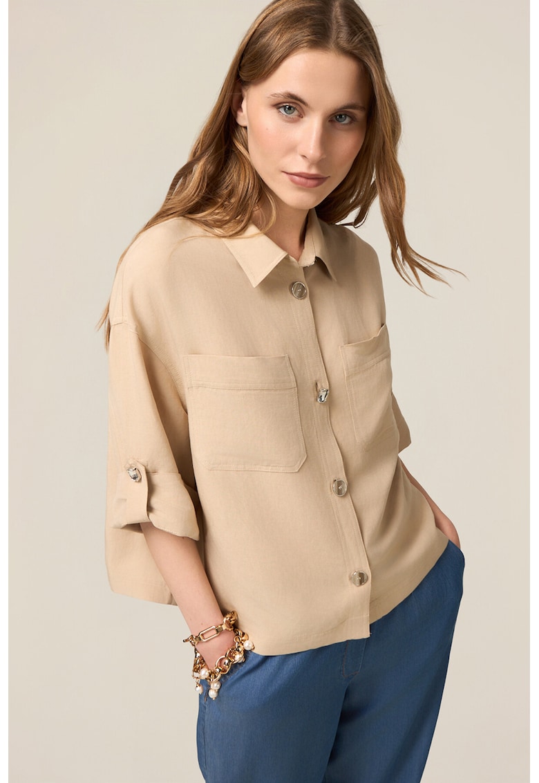 Camasa din amestec de in - Bej