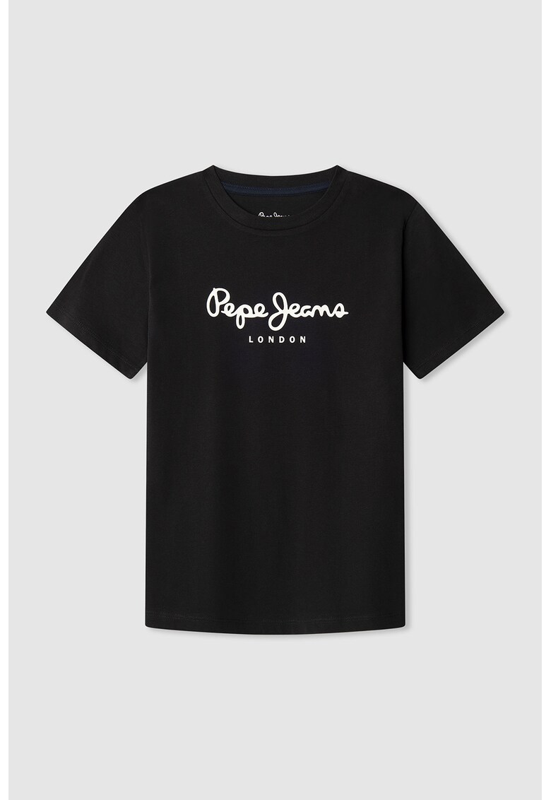Tricou cu imprimeu logo - Alb/Negru