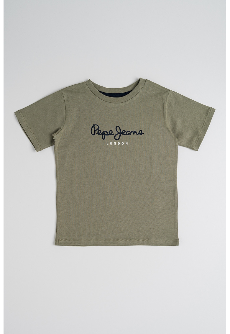 Tricou cu imprimeu logo - Alb/Negru/Kaki