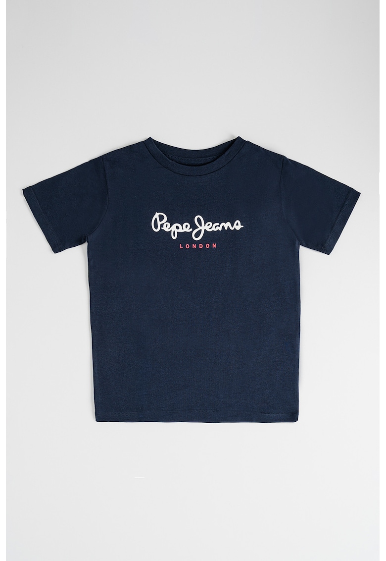 Tricou cu imprimeu logo - Bleumarin
