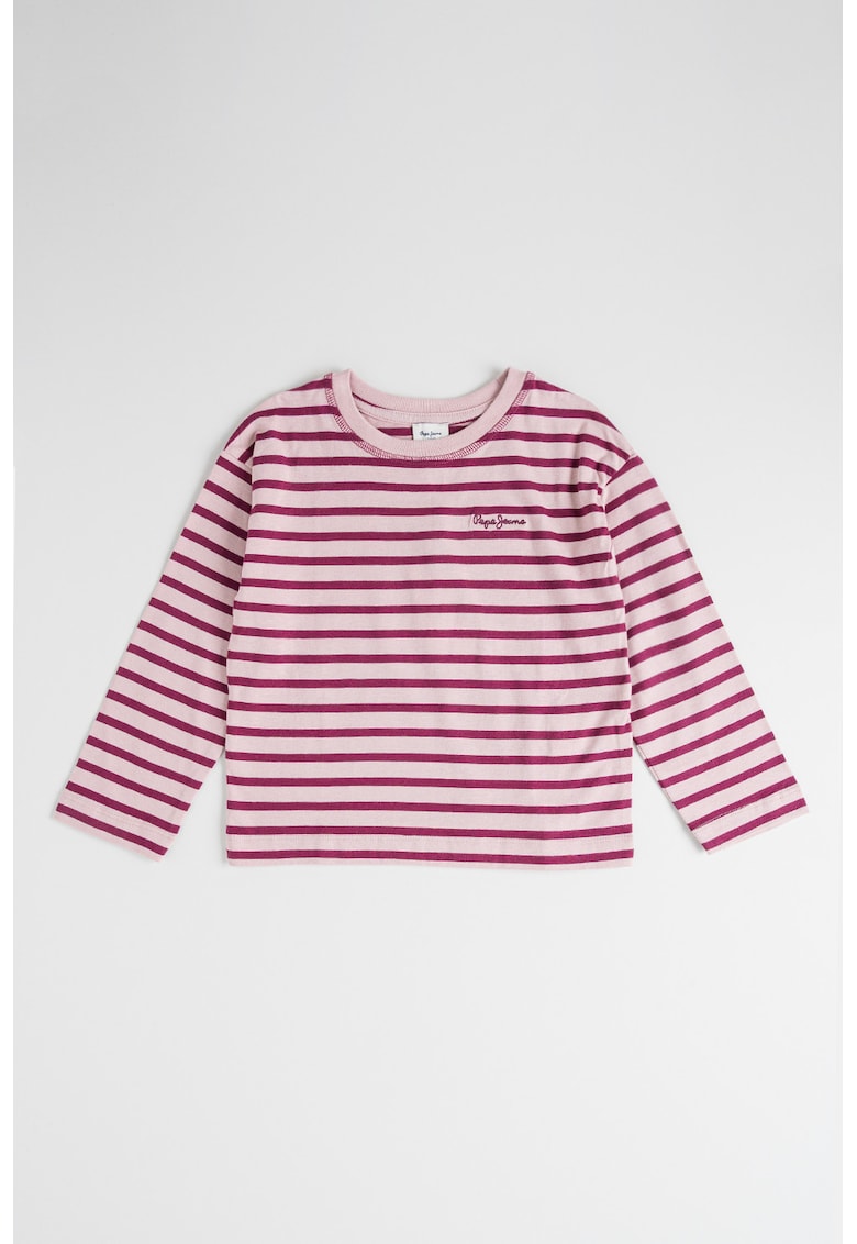 Bluza din bumbac cu maneci lungi si dungi