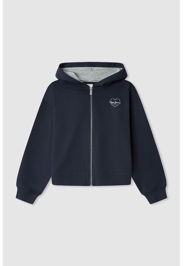 Hanorac de bumbac cu fermoar