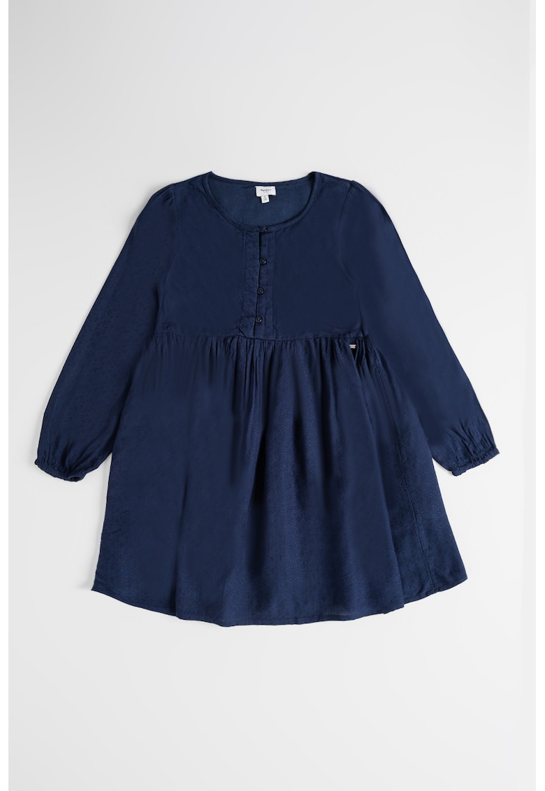 Rochie evazata cu maneci lungi - Bleumarin