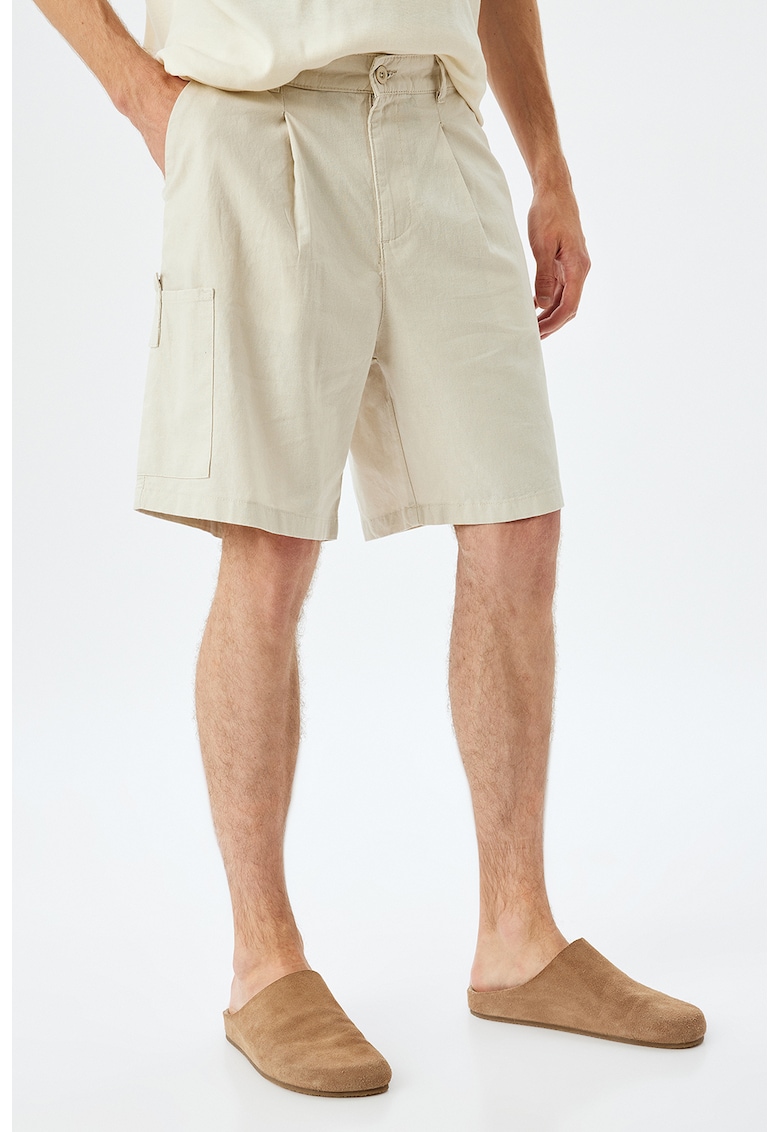 Bermude cargo din amestec de in