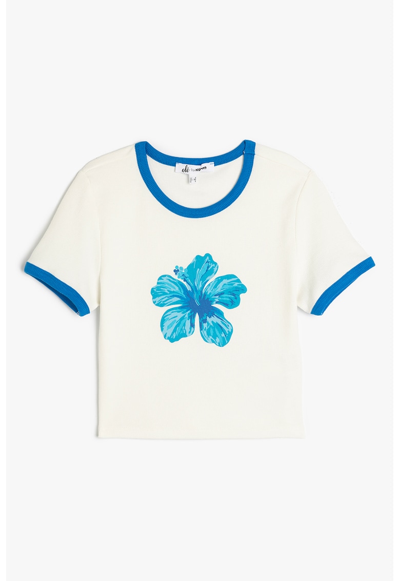 Tricou din bumbac cu imprimeu Hibiscus