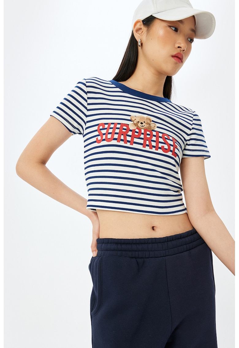 Tricou crop cambrat Tricou crop cambrat
