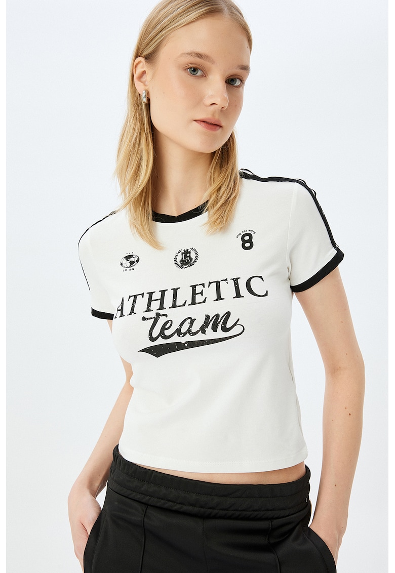 Tricou crop din amestec de bumbac