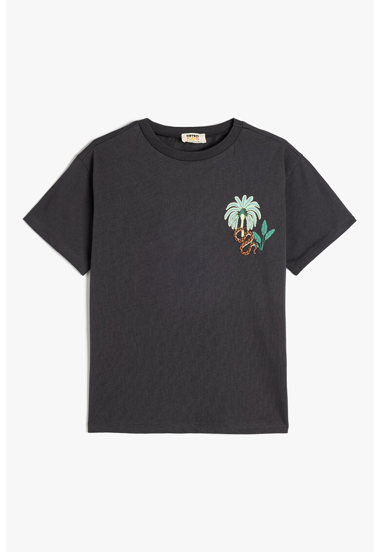 Tricou cu imprimeu grafic pe partea din spate - Negru stins