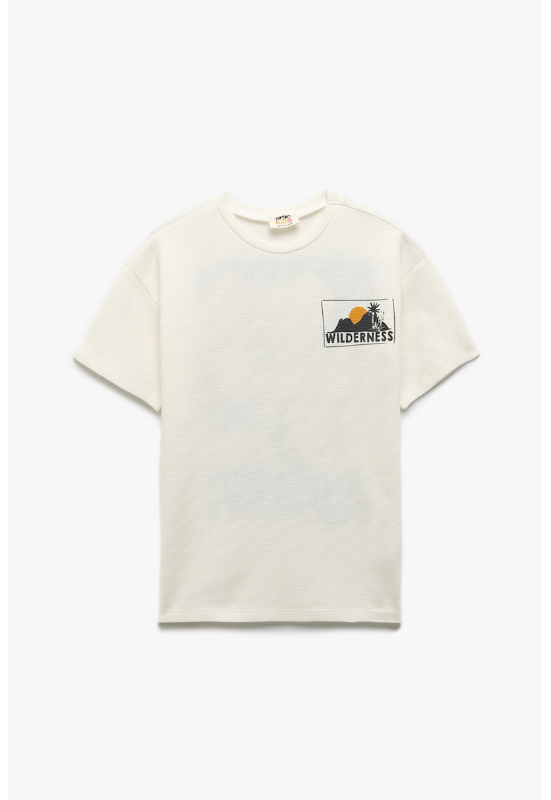 Tricou lejer cu imprimeu grafic pe partea din spate