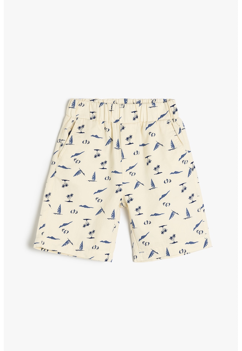 Pantaloni scurti cu model si talie elastica