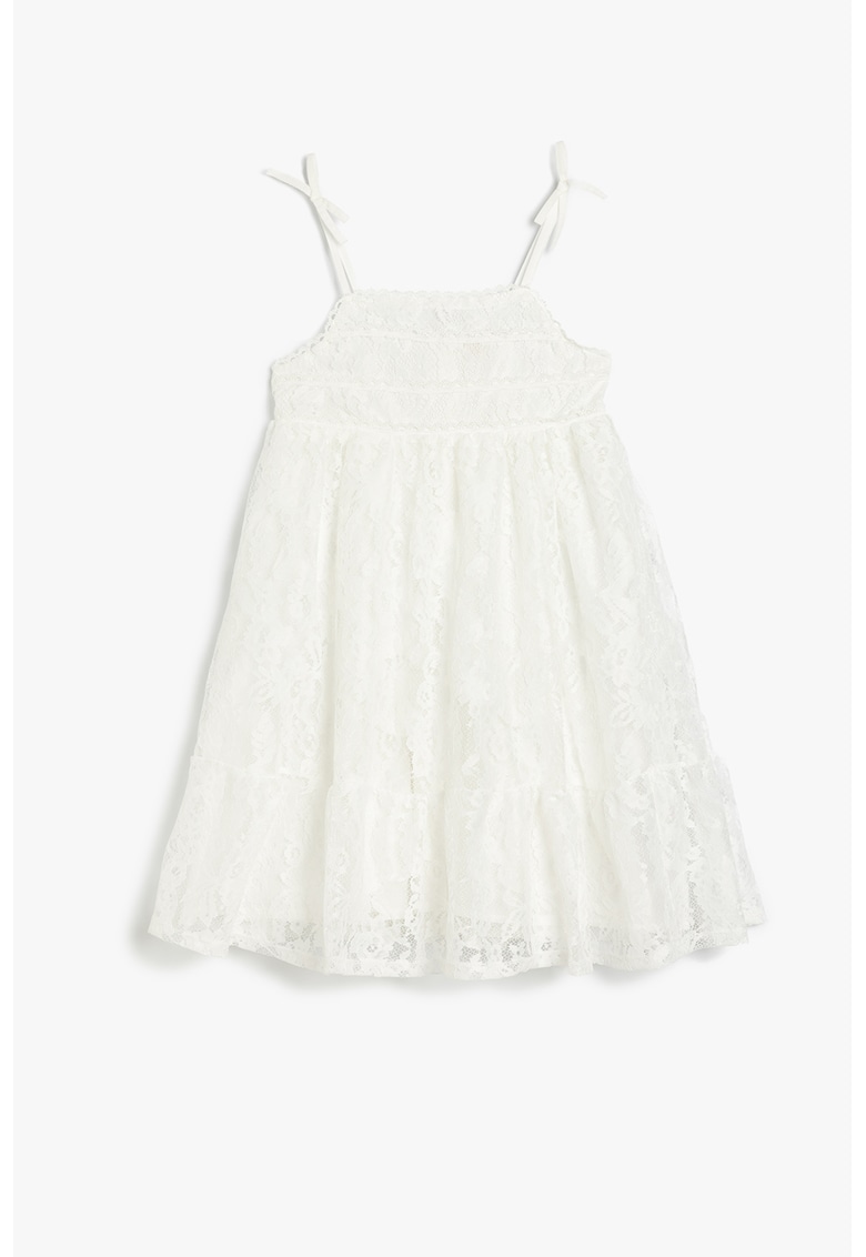 Rochie evazata cu strat exterior din dantela