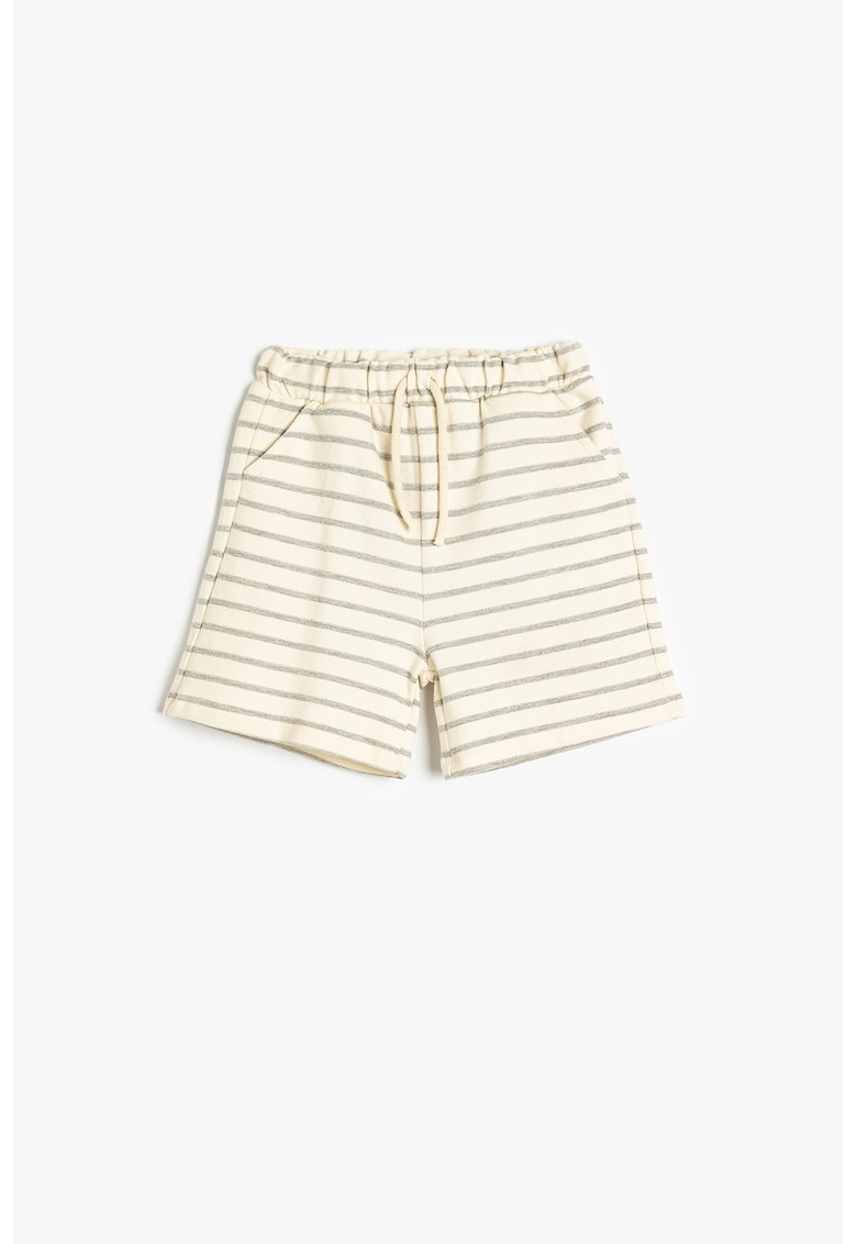 Pantaloni scurti cu imprimeu si snur de ajustare in talie