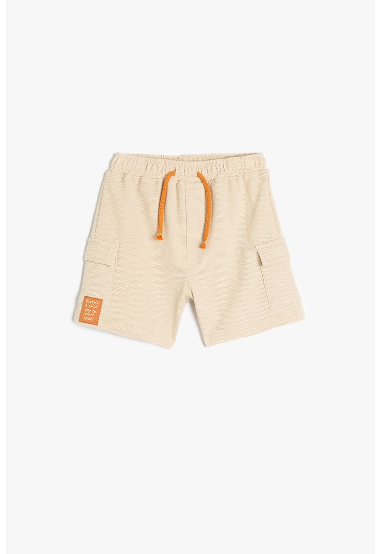 Pantaloni scurti cu snururi de ajustare - Portocaliu mandarina/Bej deschis