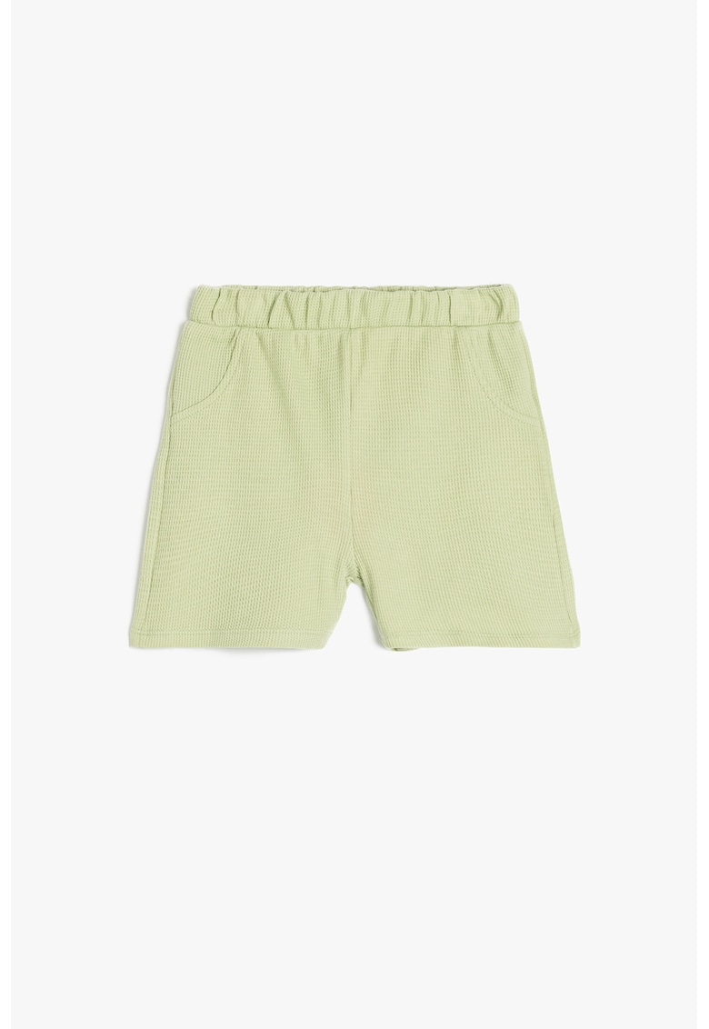 Pantaloni scurti texturati cu talie elastica