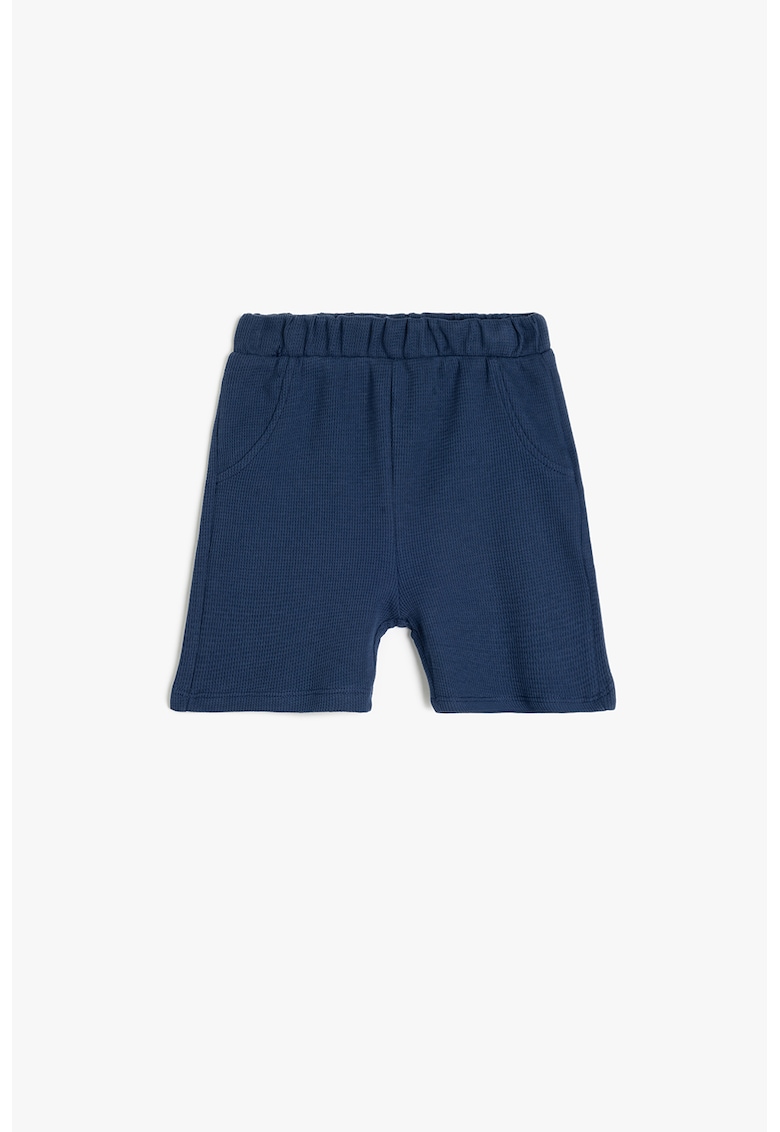 Pantaloni scurti texturati cu talie elastica