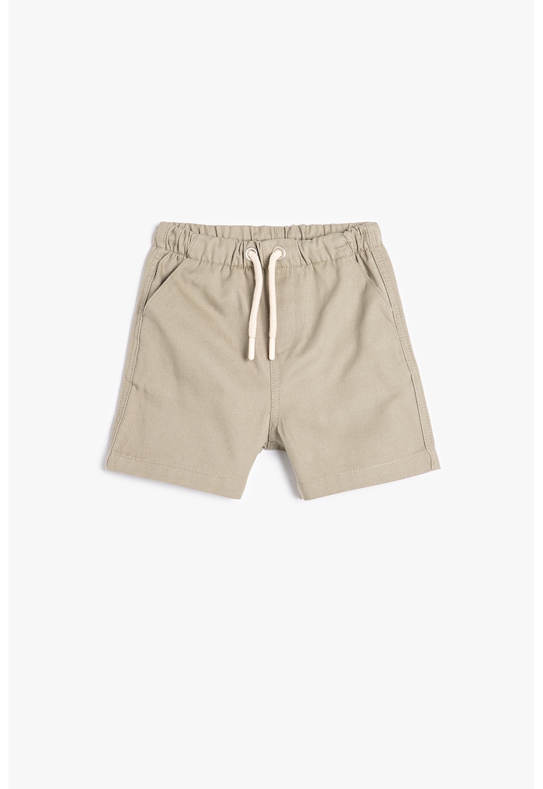 Pantaloni scurti cu snur si buzunare oblice - Grej