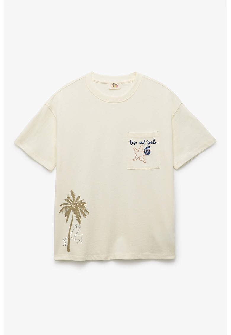 Tricou din bumbac cu buzunar pe piept