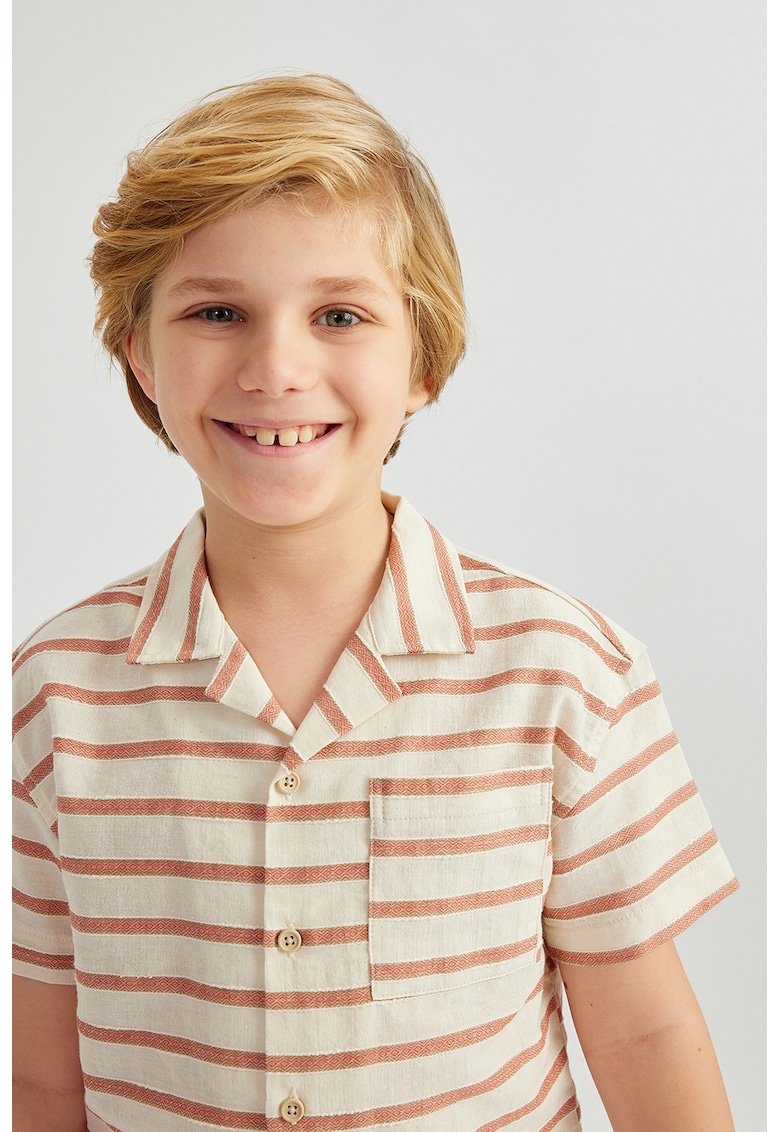 Camasa cu dungi si maneci scurte