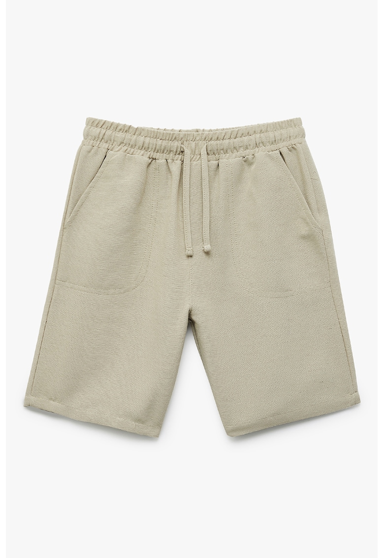 Pantaloni scurti din amestec de in cu buzunare laterale