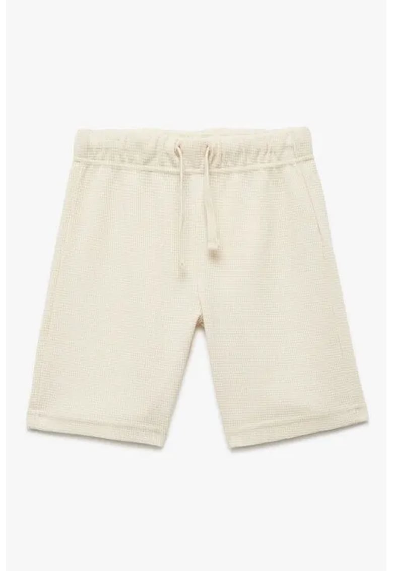 Pantaloni scurti din amestec de bumbac cu model uni