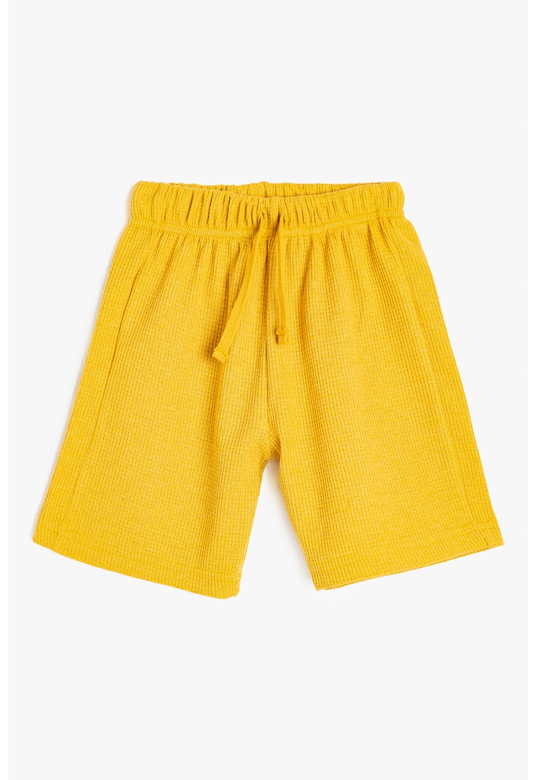 Pantaloni scurti din amestec de bumbac cu model uni